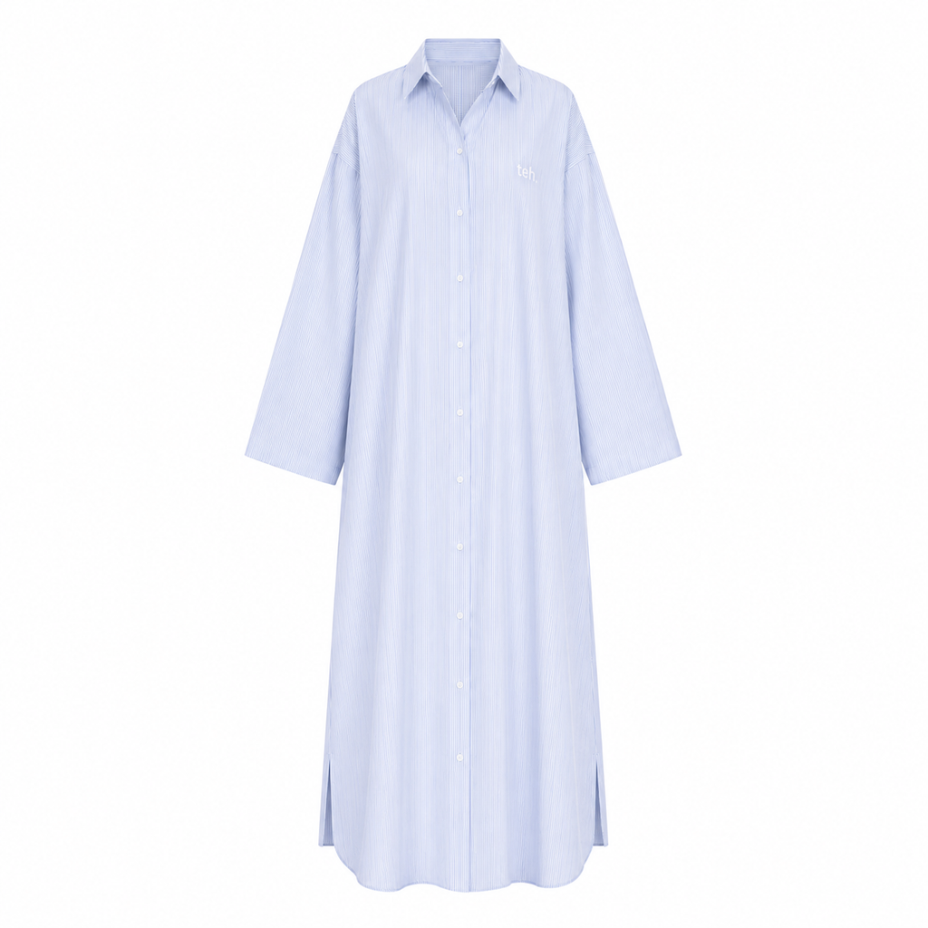 Pinstripe shirt-dress