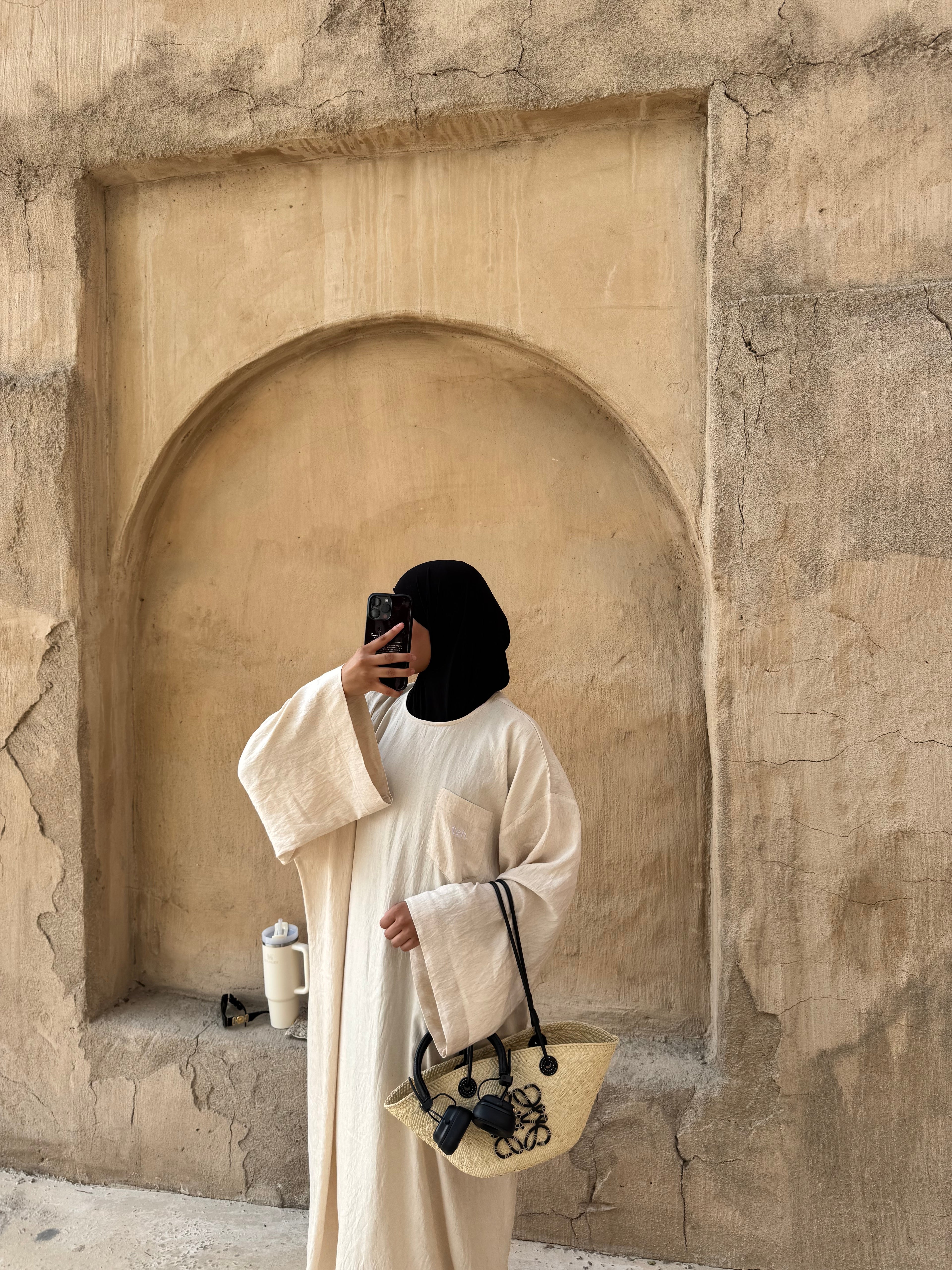 Beige linen maxi