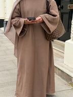 Taupe crew neck dress