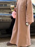 Taupe crew neck dress