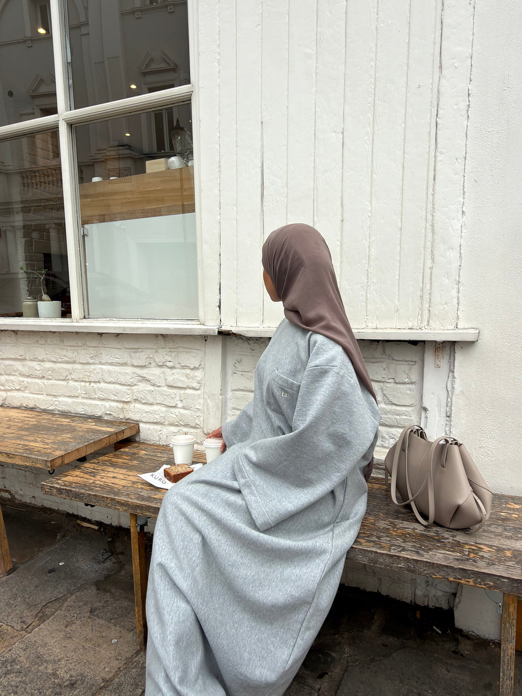 Grey crew neck dress